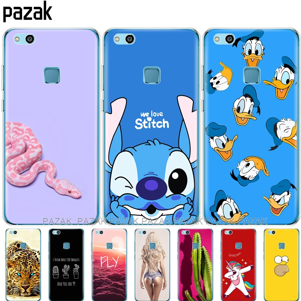 

Silicone phone Case For huawei P10 LITE Plus 2017 cases soft TPU Phone shell Back cover transparent full 360 Protective