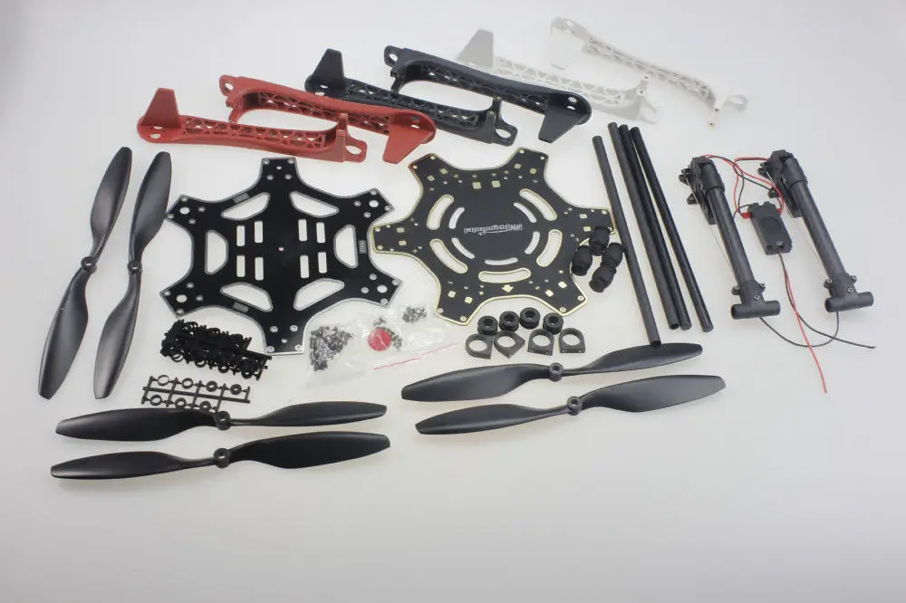 

F10059-B F550 Frame Kit + Retractable Landing Gear Skid Upgrade PCB Centre Board + Props for FPV F550 Hexacopter RC Drone FS