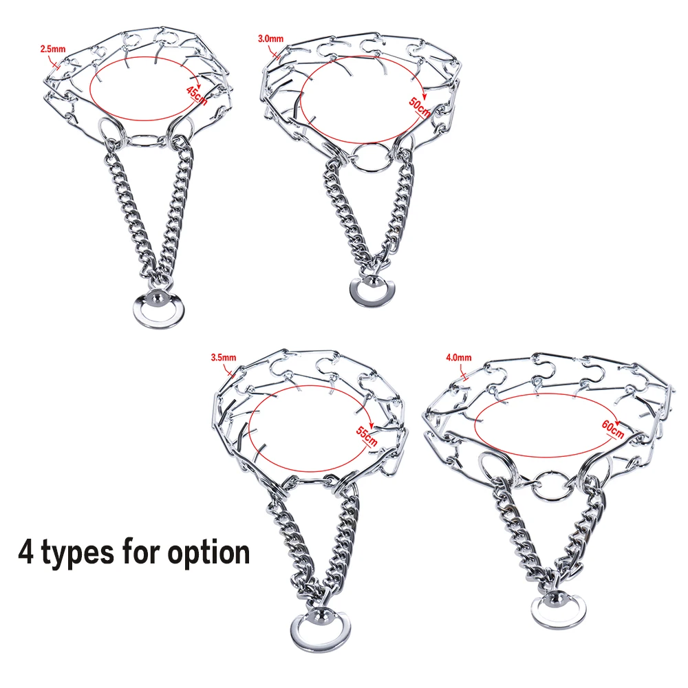 Собачий зубчатый ошейник для дрессировки домашних животных из нержавеющей стали с регулируемой длиной разъемная Пряжка обновленная тупой Гладкий наконечник