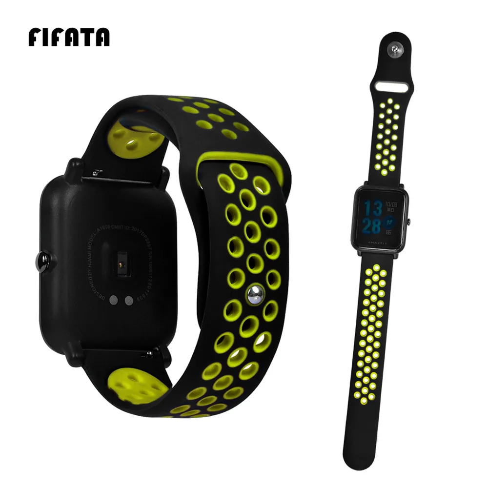 FIFATA сменный 20 мм силиконовый ремешок для Xiaomi huami Bip BIT PACE Lite Youth Smart Watch наручных