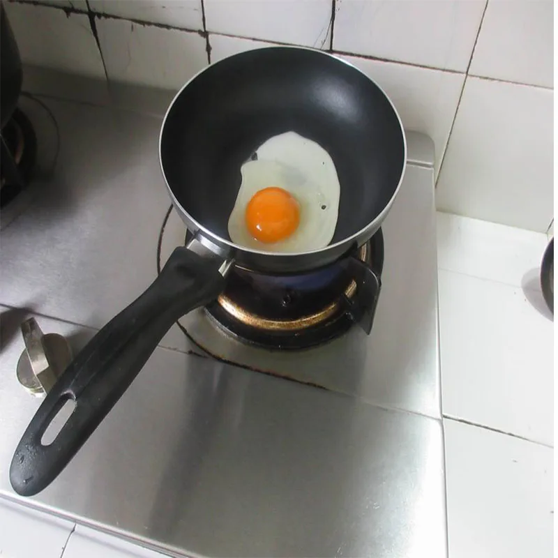 20 см мини посуда для варки антипригарная алюминиевая сковорода покрытие портативная длинная ручка жареные яйца