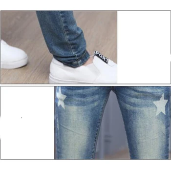 Girls pants full-length Jeans girls kids trousers embroidery jeans denim casual pants 5-14Y children pants outwear free shipping 6