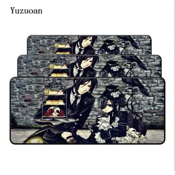 

Yuzuoan Japanese Anime Black Deacon Large Lock Edge 900x400 Computer Speed Gaming Mouse Pad Rubber Gamer Soft Comfort Mouse Mats