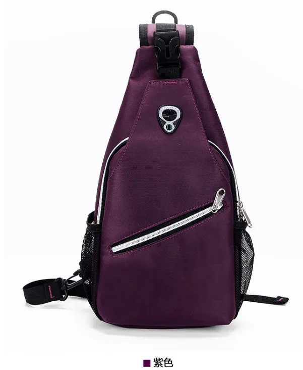 Outdoor women&men Sport Shoulder package Small Nylon Waterproof Travel Cycling Oblique zipper Oxford Chest Messenger Bag