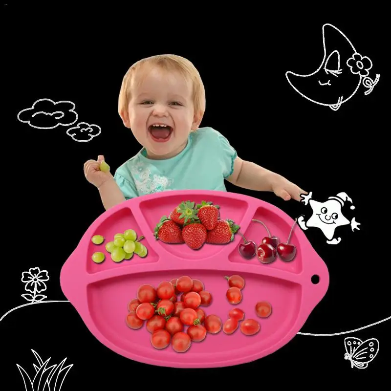 

Baby Children's Unisex Portable Food Grade Silicone Safe Tableware High Temperature Oven Special Plate