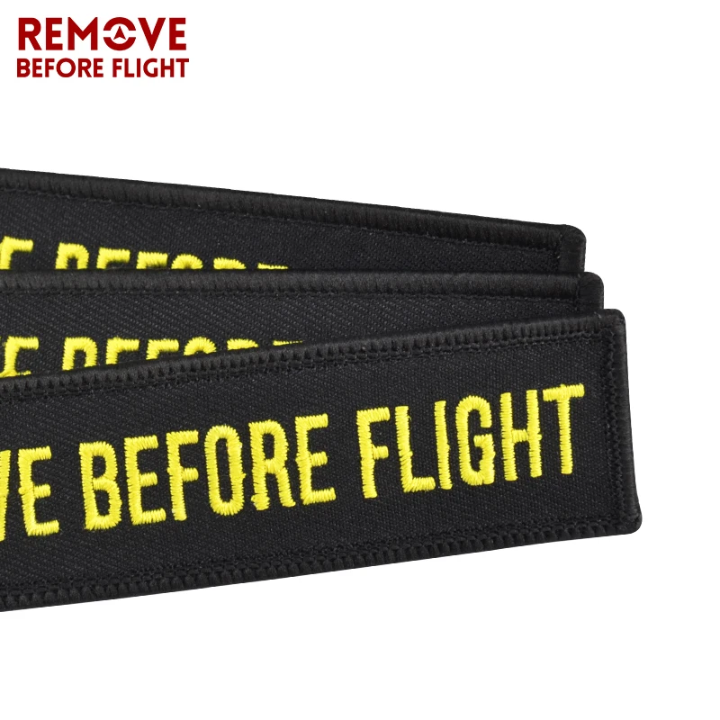 Fashion Jewelry Keychain for Cars and Motorcycles Embroidery Key Chain Key Fobs REMOVE BEFORE FLIGHT Black Keychain Safety Tag (9)