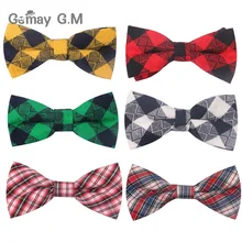 Новые клетчатые галстуки-бабочки для детей, галстуки для малышей, регулируемый смокинг для мальчиков и девочек, вечерние галстуки-бабочки, повседневные хлопковые галстуки-бабочки