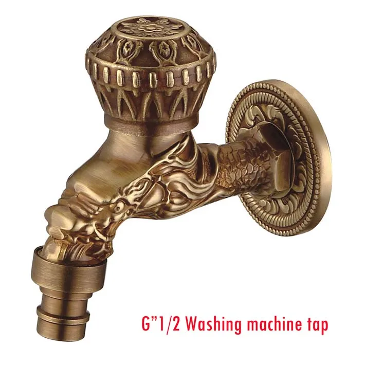 Classic style Antique brass Laundry Sink Tap Wall Mount Washing Machine