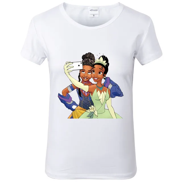 Shuri Tiana Princess T Shirt Women Cute Cartoon summer T Shirts O neck Soft Short Sleeve tshirts for girls