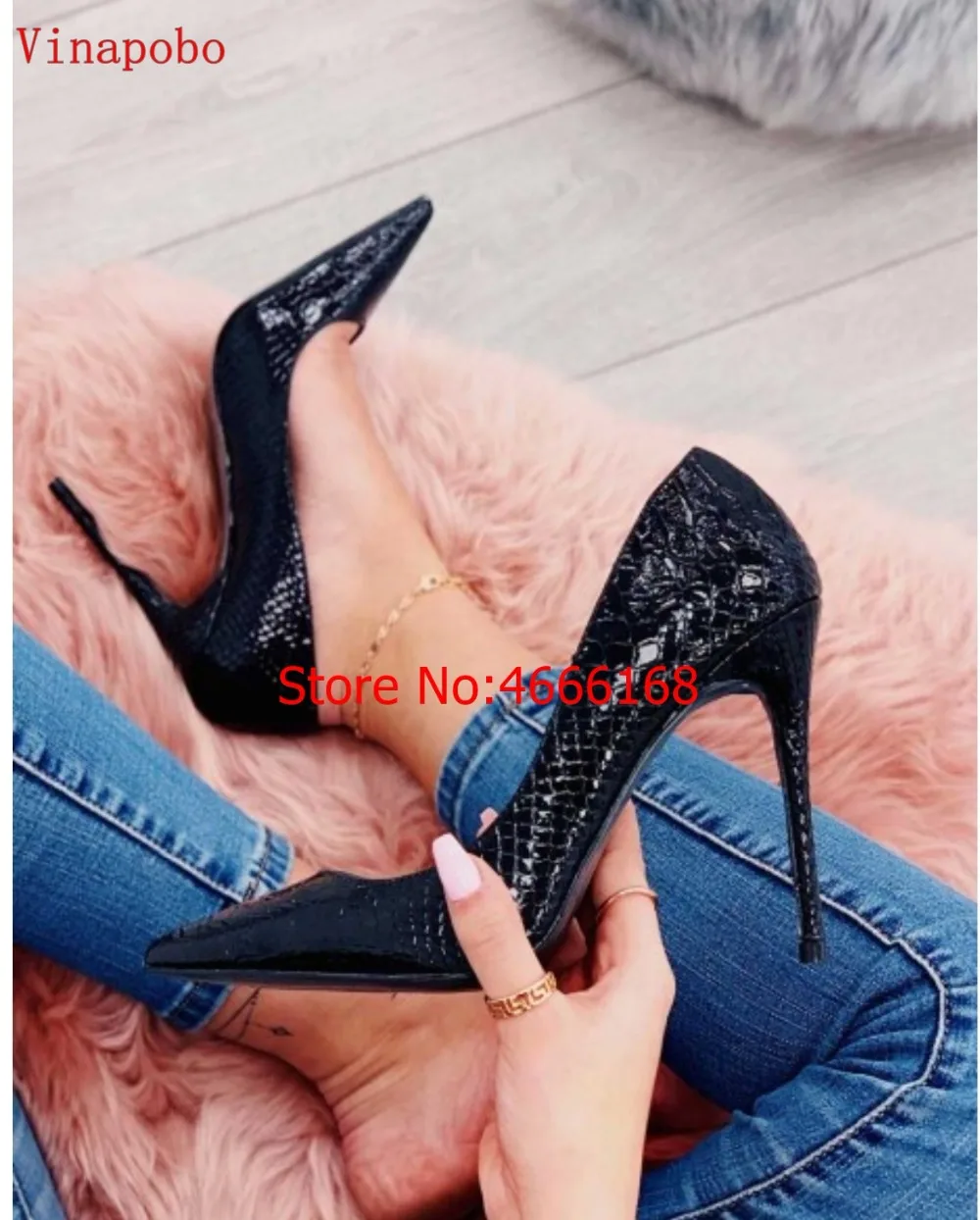 

NEW spring women high heel pumps black Snake printed leather ladies high heels shoes shallow wedding party Stiletto Heels pumps