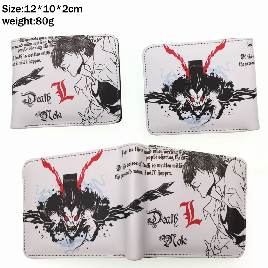 Короткий кошелек из искусственной кожи с изображением аниме Death Note L двойной
