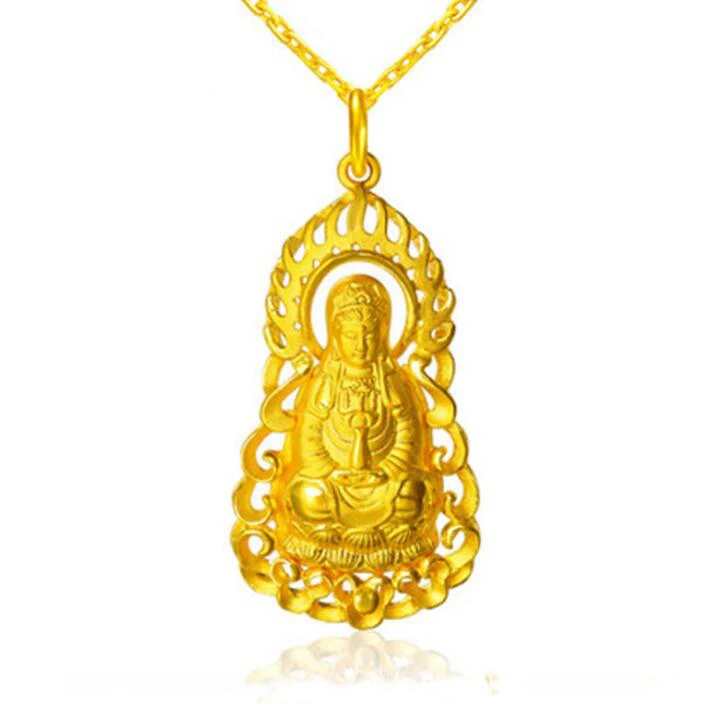Authentic 24k Yellow Gold Pendant Kwan Yin Pendant Heavy gold 11.8gin