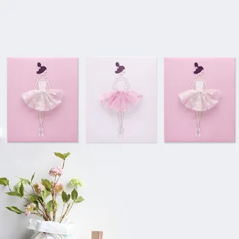 

Ballet Girls Triptych Valentine's Day Gift Sofa Background Wall Ballerina Girl Decoration Inner Frame For Dancer Dreamer Paint