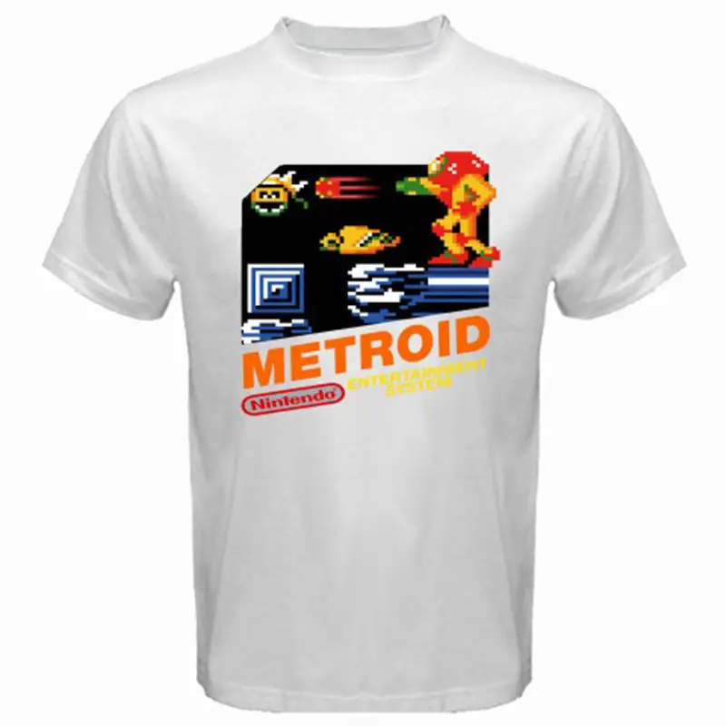 Новая классическая футболка METROID в стиле ретро для видеоигр Мужская белого и