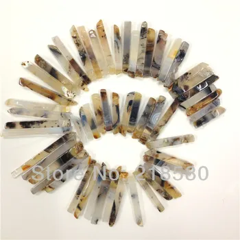 

H-CCB28 Leopard Agat Spike Beads Long Brown Agat Stick Beads Agat Point Briolette Beads 40mm-70mm