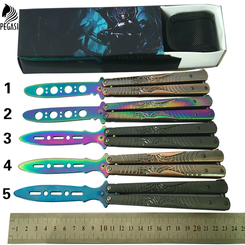 PEGASI Butterfly In Knife Titanium Coated Training Folding Knife