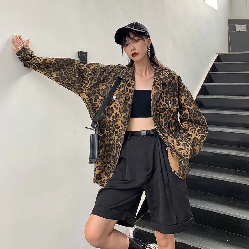 

Harajuku Leopard New Korea Ins Loose Retro Mens Jacket Pilot Autumn Mens Bomber Jacket Spring Mens Jackets and Coats Hip Hop