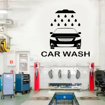 

Vinyl Waterproof Wall Sticker Car Wash Service Poster Mural Art Design Decoration Decals Workshop Logo Auto Service Decor LY1675