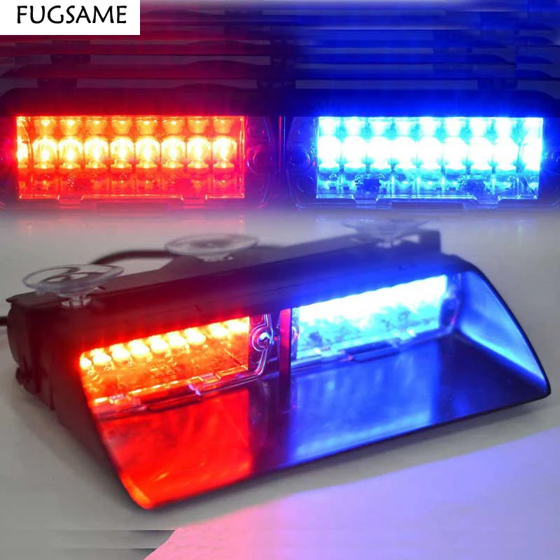 FUGSAME 96 Вт 16Led мощность автомобиля свет полицейские, пожарные приборной панели стробоскоп мигающий день/ночь бег предостережение противотуманная фара белый