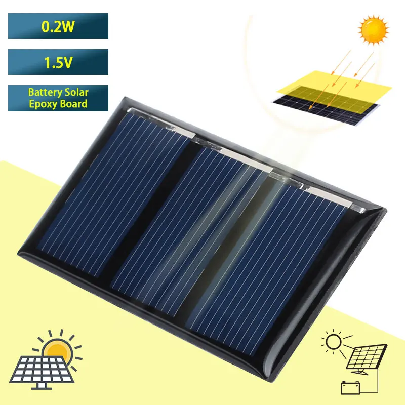 

1.5V 0.2W Mini DIY Solar Panel DIY Module Nano 1.5V 0.2W Solar Panel Phone Charger 130MA Polysilicon Travel