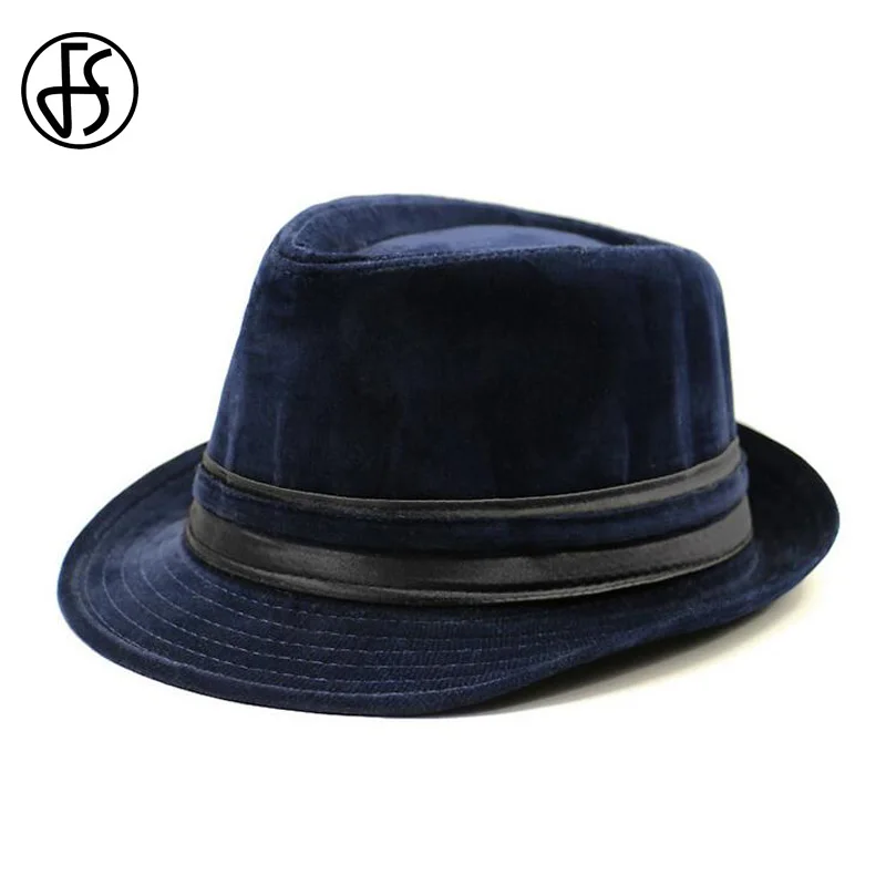 Женская винтажная фетровая шляпа FS Вельветовая в полоску с широкими полями