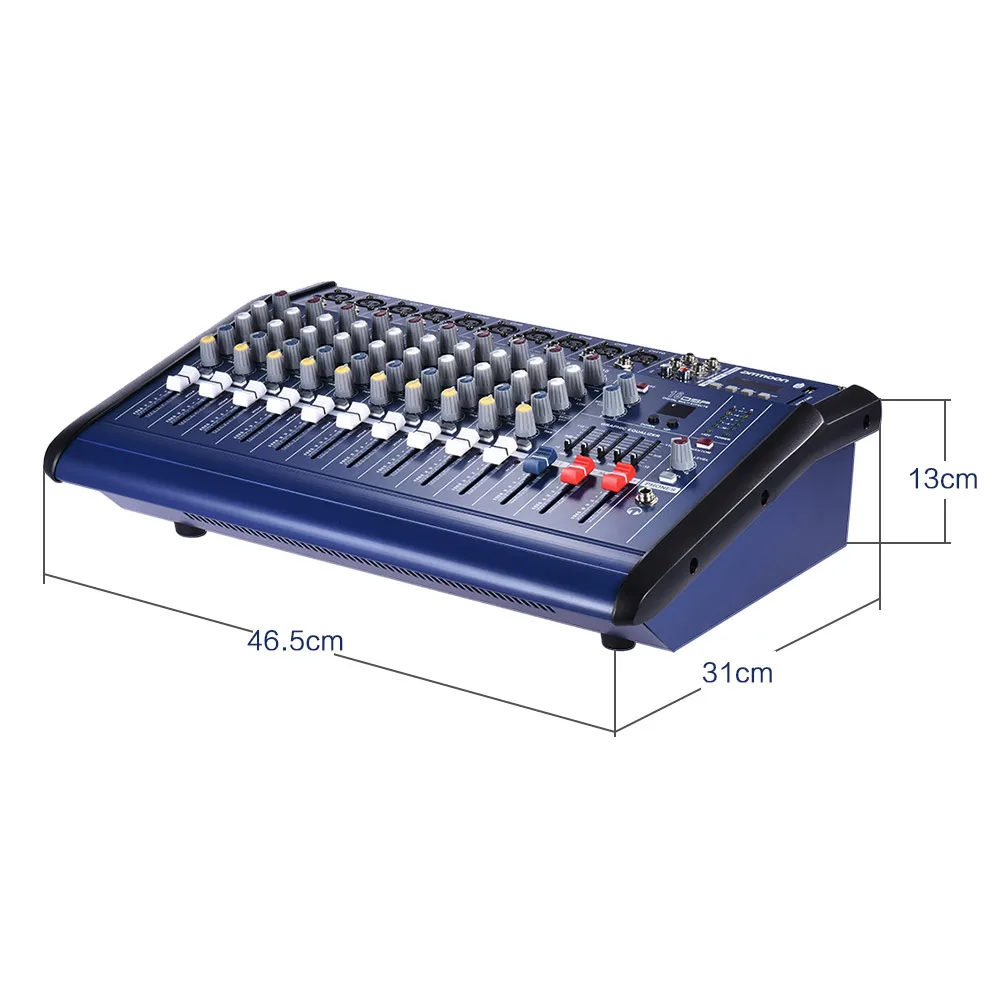 Ammoon 10 каналов мощность ed микшер усилитель цифровой аудио микшерный пульт усилитель с 48 В фантомное питание USB/SD слот
