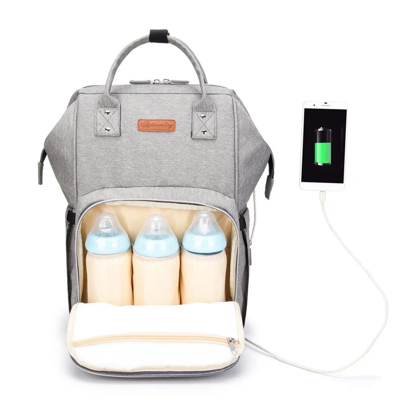 

2018 Baby Diaper Bag With USB Interface Large Capacity Waterproof Nappy Bag Kits Mummy Maternity Travel Backpack Nursing Handbag