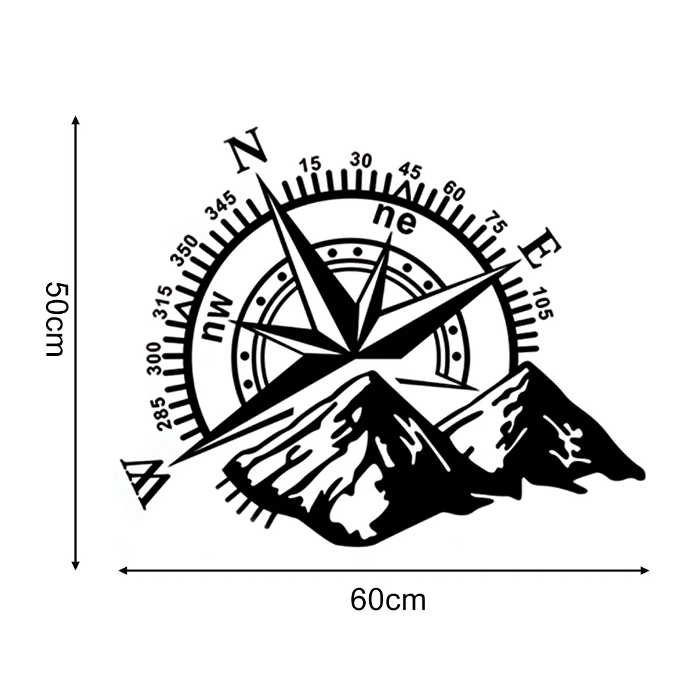 1 шт. 3D 4X4 Автомобильная наклейка компас роза навигация Гора для Jeep F150 капюшон компас Wrangler виниловая наклейка автомобильная Наклейка 50X60 см