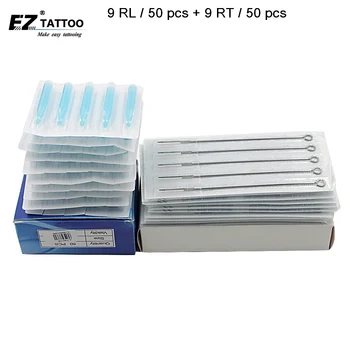 

Disposable 50 pcs tattoo Round needles 9RL and 50pcs Blue Tattoo Tubes 9R Disposable Sterile Needles and Tips set 100 pcs/lot