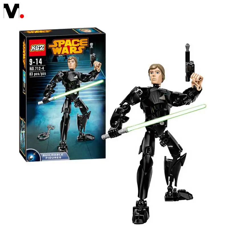 2016 New Children assembled puzzle blocks early baby toy Star Wars Lu Keou Walker 85pcs big