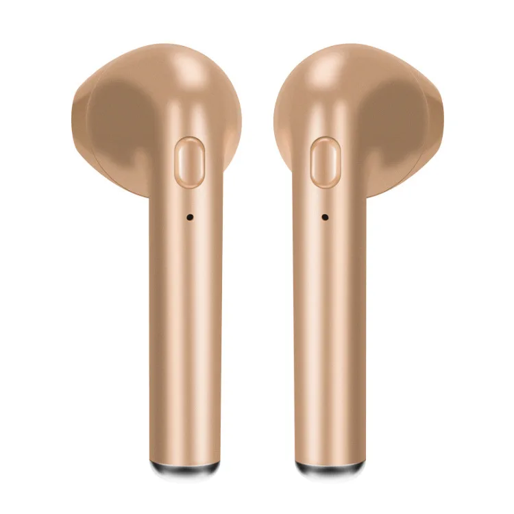 I7 i7s TWS беспроводные bluetooth-наушники, наушники, стерео наушники-вкладыши для Iphone X XR samsung Andriod Ios phone - Цвет: Double ear Gold
