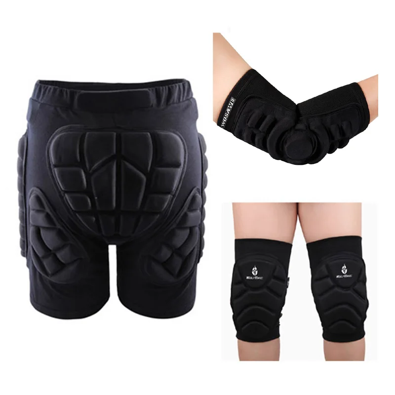 

New 3 in 1 Skiing Skating Snowboarding Impact Protective Hip Pad Padded Shorts+Protective Knee Pads+Elbow Protector Protection