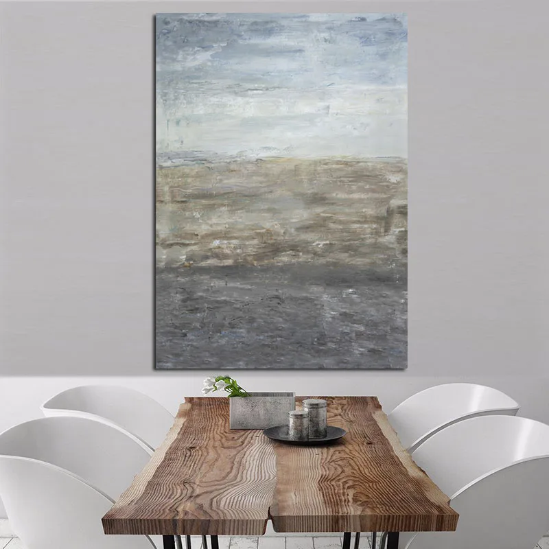 HD Print Modern Abstract Rainy Day Seascape Oil Painting on Canvas Poster Modern Art Wall Picture for Living Room Cuadros Decor
