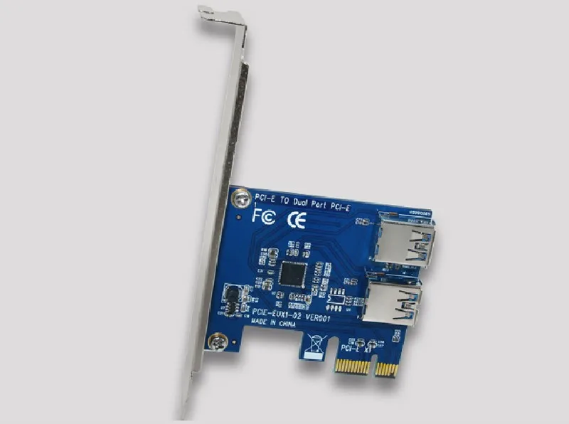 Плата расширения PCI Express с 2 портами USB 3 0 PCIE 5 шт. адаптер контроллера для майнинга |