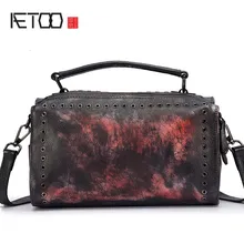 AETOO новая оригинальная ручная потертая Ретро портативная женская сумка-мессенджер первый слой персональной кожаной подушки сумка
