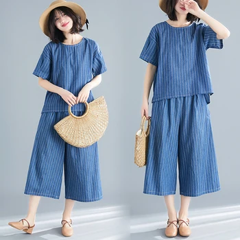 

Literary And Art Tracksuit Women Striped Two Piece Set Top And Pants Large Ensemble Femme Deux Pieces Conjunto Feminino Ukraine