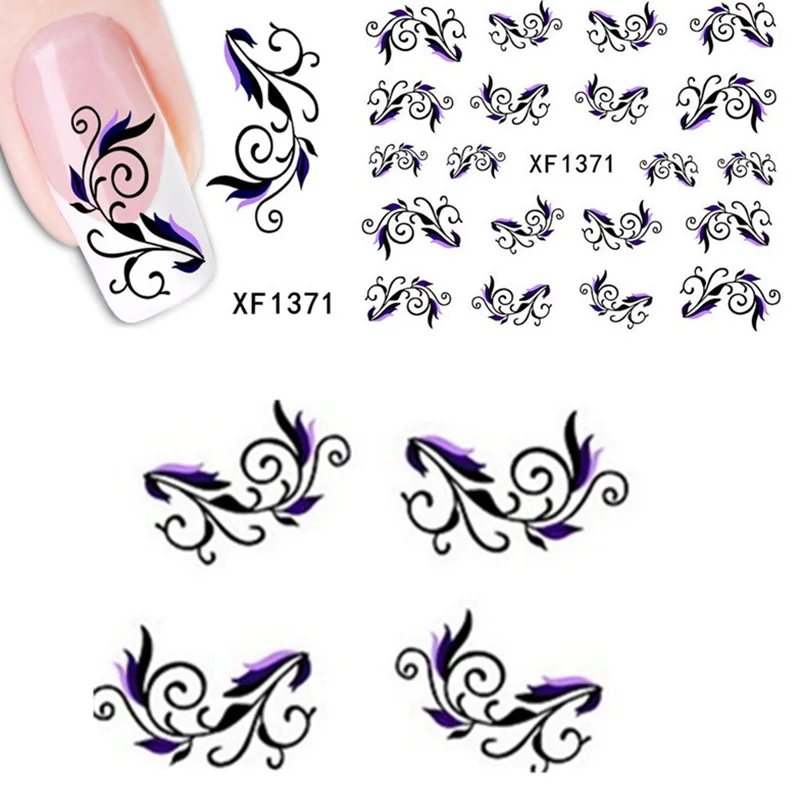 DIY Designs Women Nail Art Stickers Butterfly Tie Decals Water Sliders Manicure Decorations Tips Nail Stickers Nail Art Decoration Nail Decals 1sheets