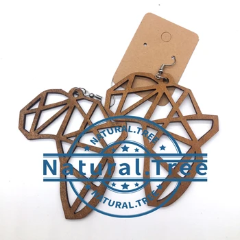 

Laser Cut Africa Map Wooden Earrings