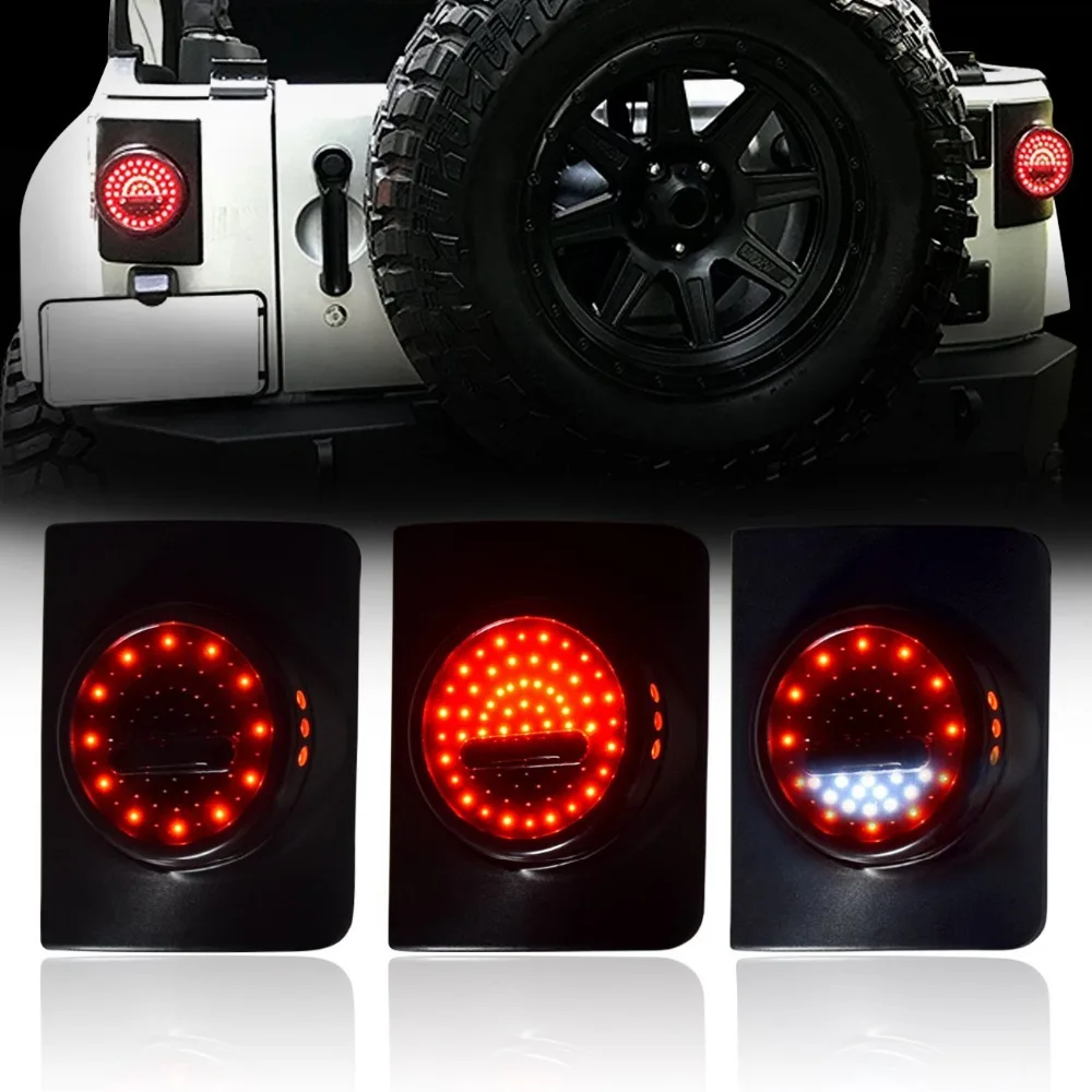 Для Jeep Wrangler задние фонари для JK JKU Sports Sahara Freedom Rubicon 2007-2017 Копченый светодиодный