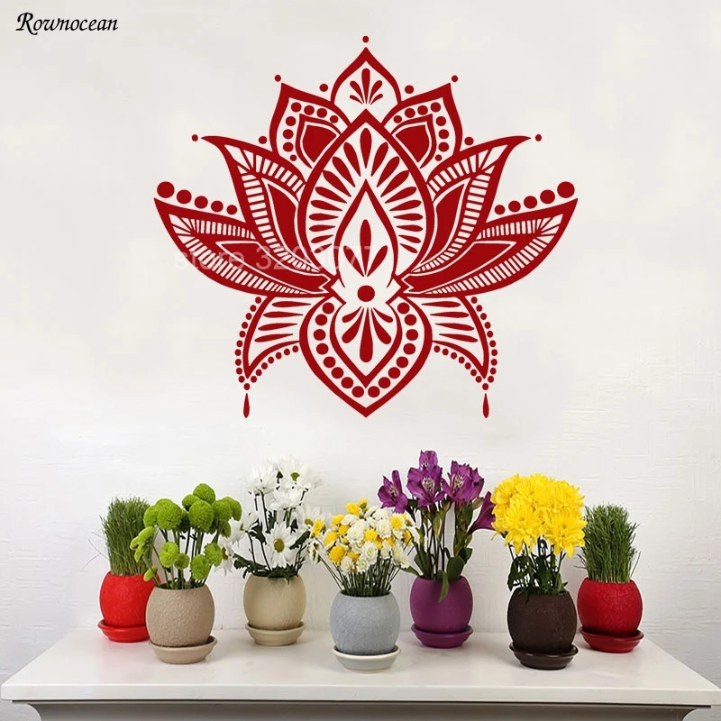 Lotus Mandala vinyl wall art sticker decal transfer mural easy