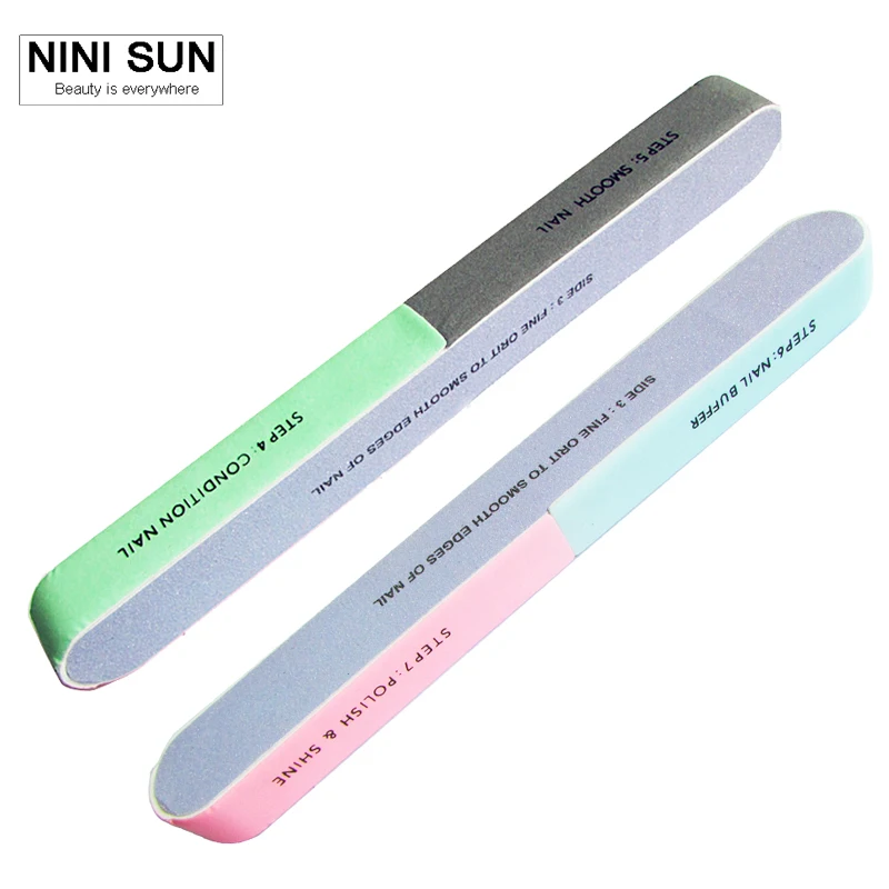 

2Pcs Nail File Buffer Sanding Washable Nail Art Polisher Manicure Tools Polish BufferBlock Shiner File Nail Care Buffing Tools