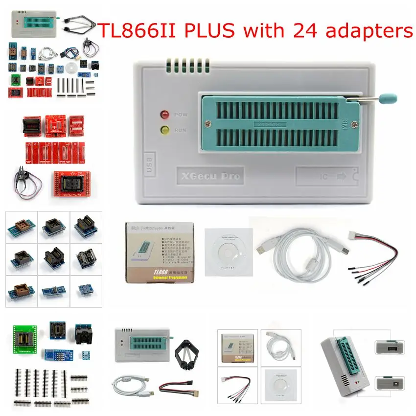 Универсальный программатор minipro TL866II PLUS V8.30 / TL866A V6.85 USB EEPROM 10/21/24 элементов IC