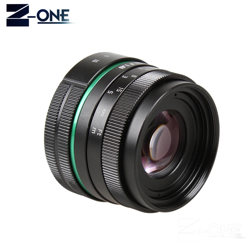 Зеленый Камера объектив 50 мм f1.8 APS-C многослойным покрытием фильм объектив + C крепление для SONY E крепление A6500 a6300 A6100 A6000 NEX-7 NEX-6 NEX-F3
