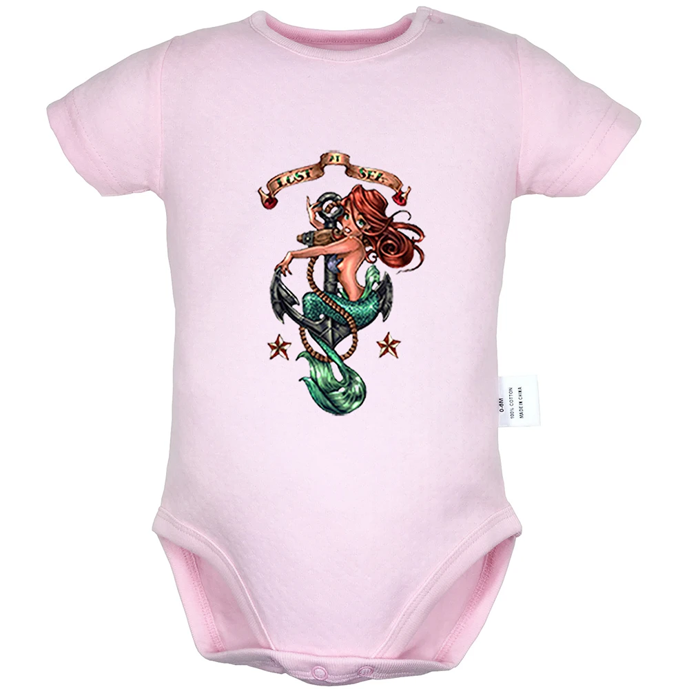 Милый мультяшный костюм принцессы Русалочки Ариэль, сексуальный дизайн тату, боди для новорожденных, комбинезон для малышей, комбинезон, одежда из хлопка - Цвет: YdBSP171D