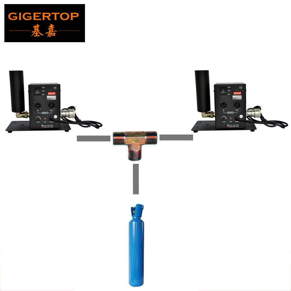 2xlot TIPTOP однотрубный Dmx512 Co2 струйный станок Shoot 6 8m up сценический эффект T коннектор
