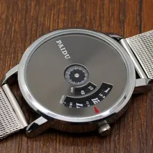 Silver/Gray PAIDU Turntable Dial Quartz Wrist Watch Stainless Steel/Mesh Band Free Shipping relogio masculino
