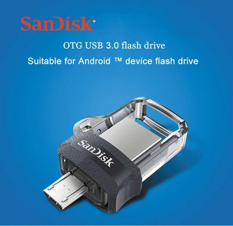 Двойной Флеш-накопитель SanDisk 32 GB USB3.0 флеш-накопитель 64Гб Ultra Dual Drive 128 ГБ с поддержкой технологии OTG флеш-накопитель 16 Гб usb-носитель палка ручной стабилизатор для смартфона/планшета/ПК 150 м/с