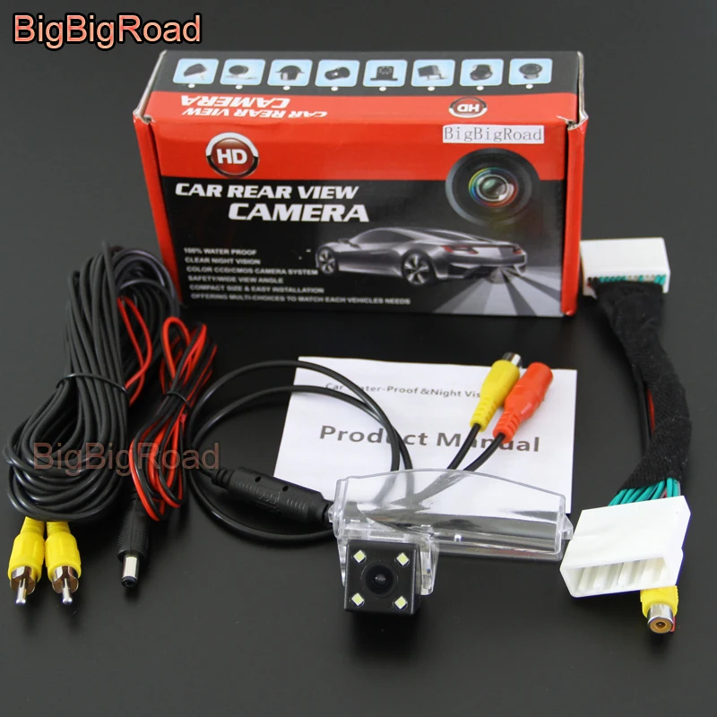 

BigBigRoad For Mazda 2 Demio DJ 2014 2015 2016 2017 Car Rear View Backup Reverse Parking Camera With RCA Port Adapter