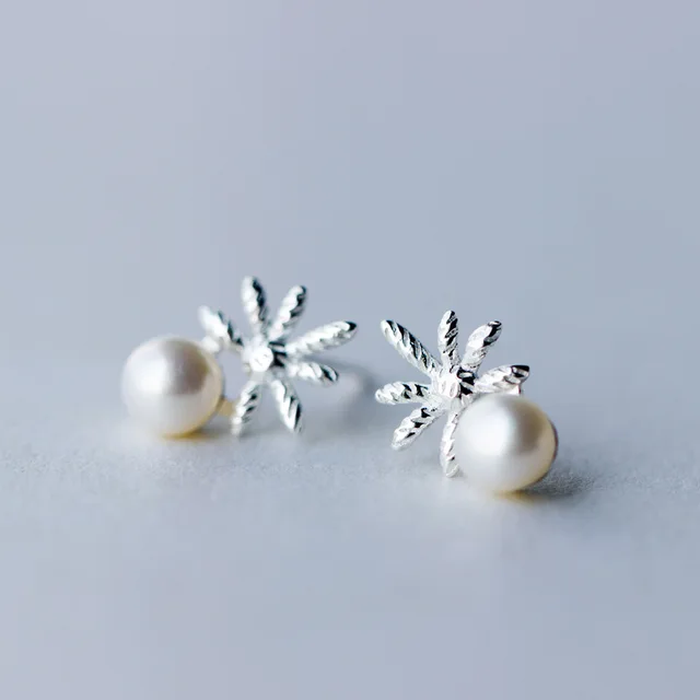 925 Sterling Silver Earrings Female Korean Fashion Starfish 925 Sterling Silver Earrings Female Korean Fashion Starfish Sweet Natural Freshwater Pearl For Women