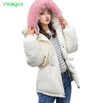 

Autumn Winter New Down Cotton Jacket Women Loose Thicken Warm Cotton Coat Women's Korean Short Hooded Fur collar Outerwear A784